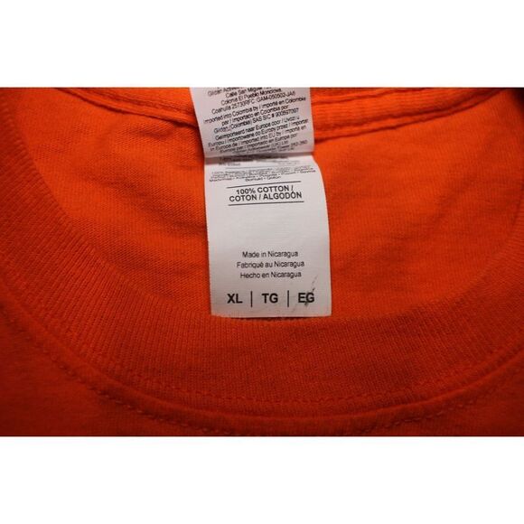 Gildan Ultra Cotton Orange Miami U Long Sleeve Shirt - Size XL - Picture 3 of 4